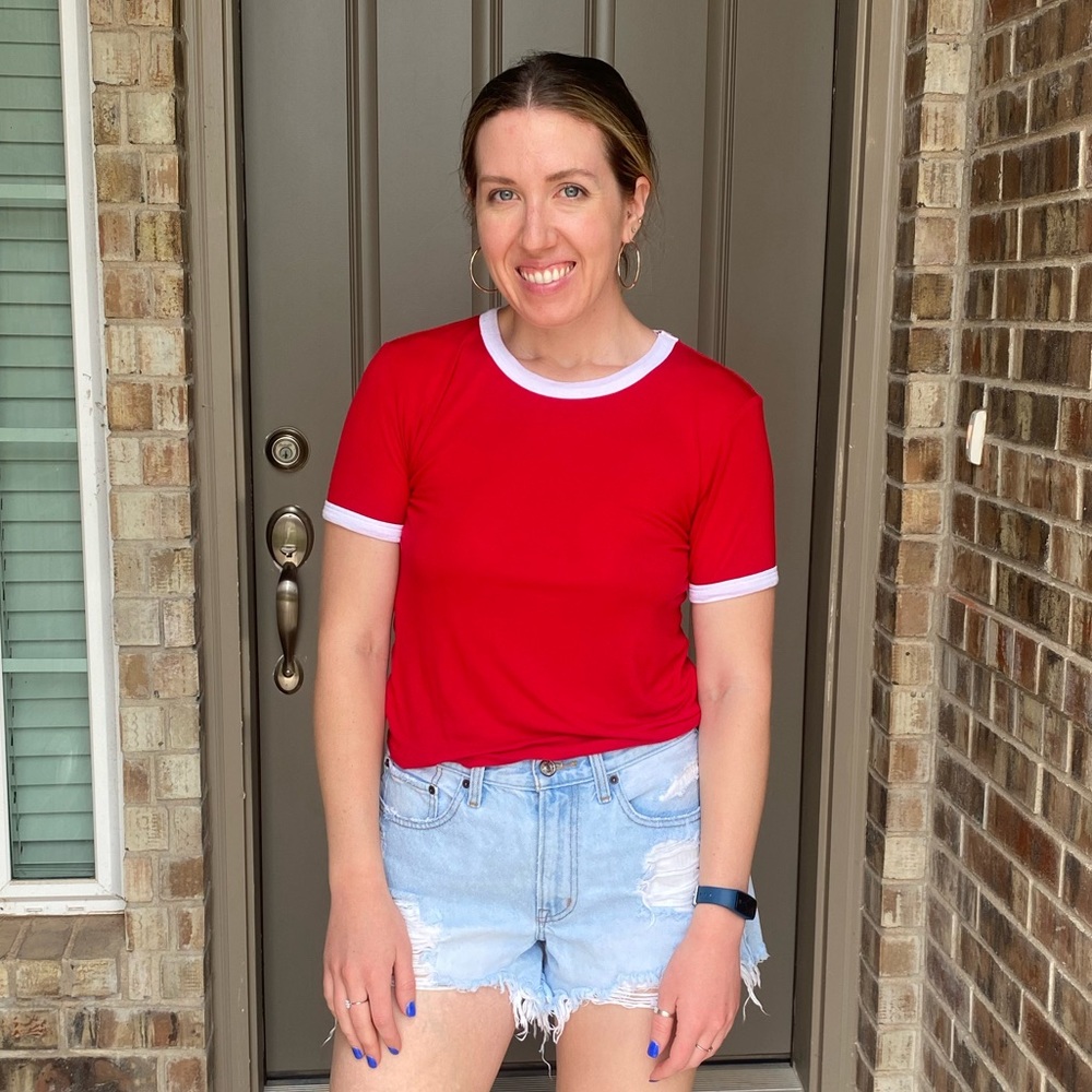 Red and White Tee* - Picture 2 of 4